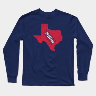 Texas Football, Retro - Navy/Red Long Sleeve T-Shirt